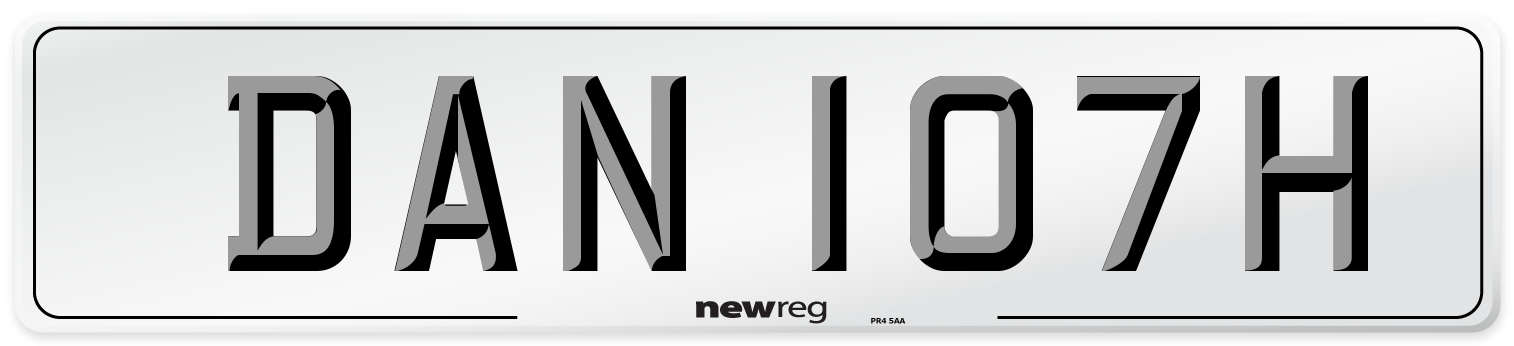 DAN 107H Number Plate from New Reg